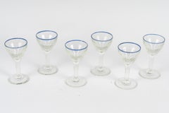 Suite of 6 Liqueur Glasses, Crystal, 20th Century.