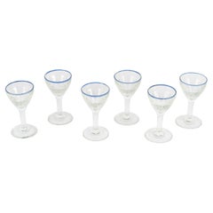 Suite of 6 Liqueur Glasses, Crystal, 20th Century.
