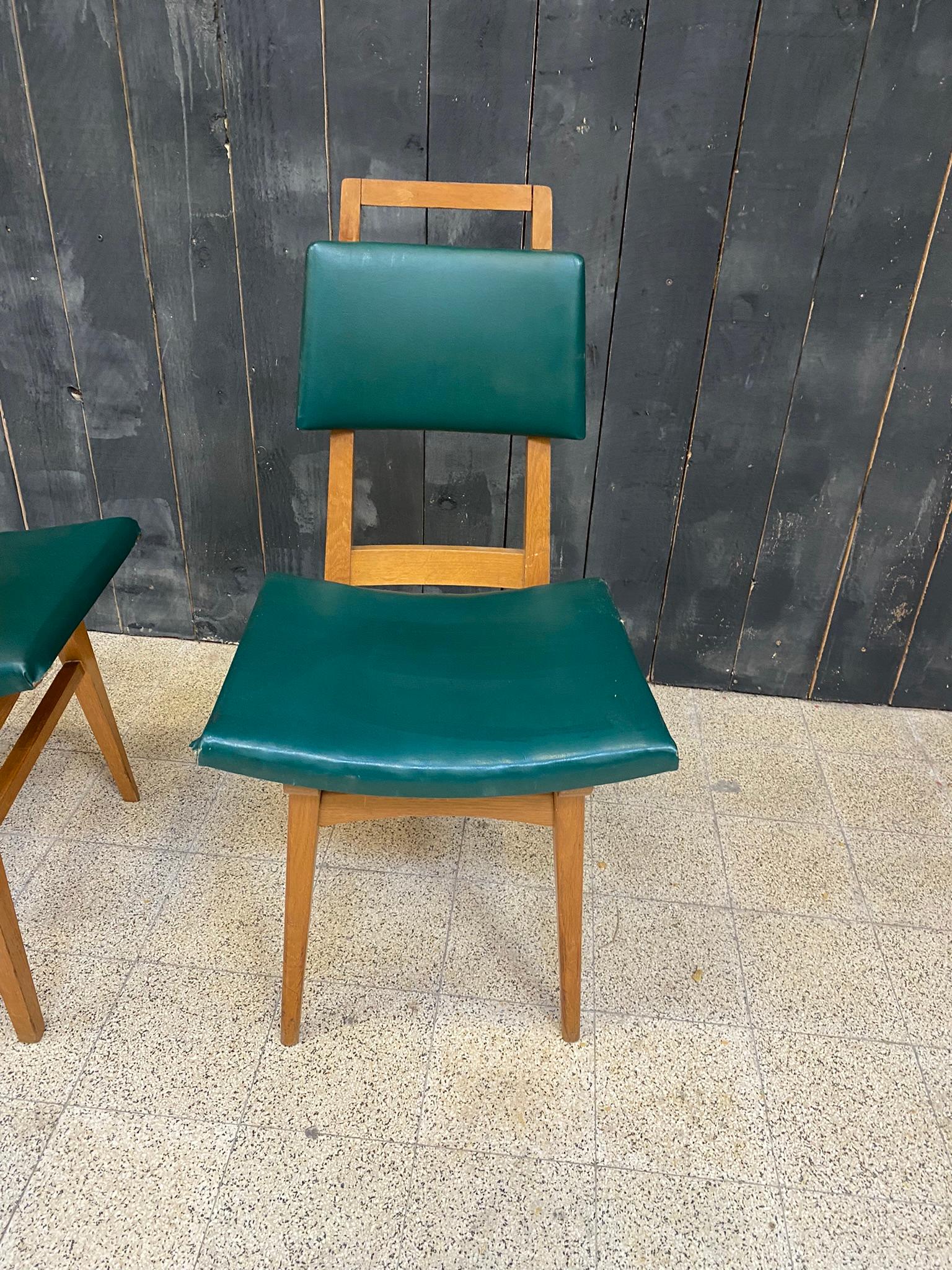 Suite de 6 chaises en chêne de style « Reconstruction », France, vers 1950/1960 en vente 3