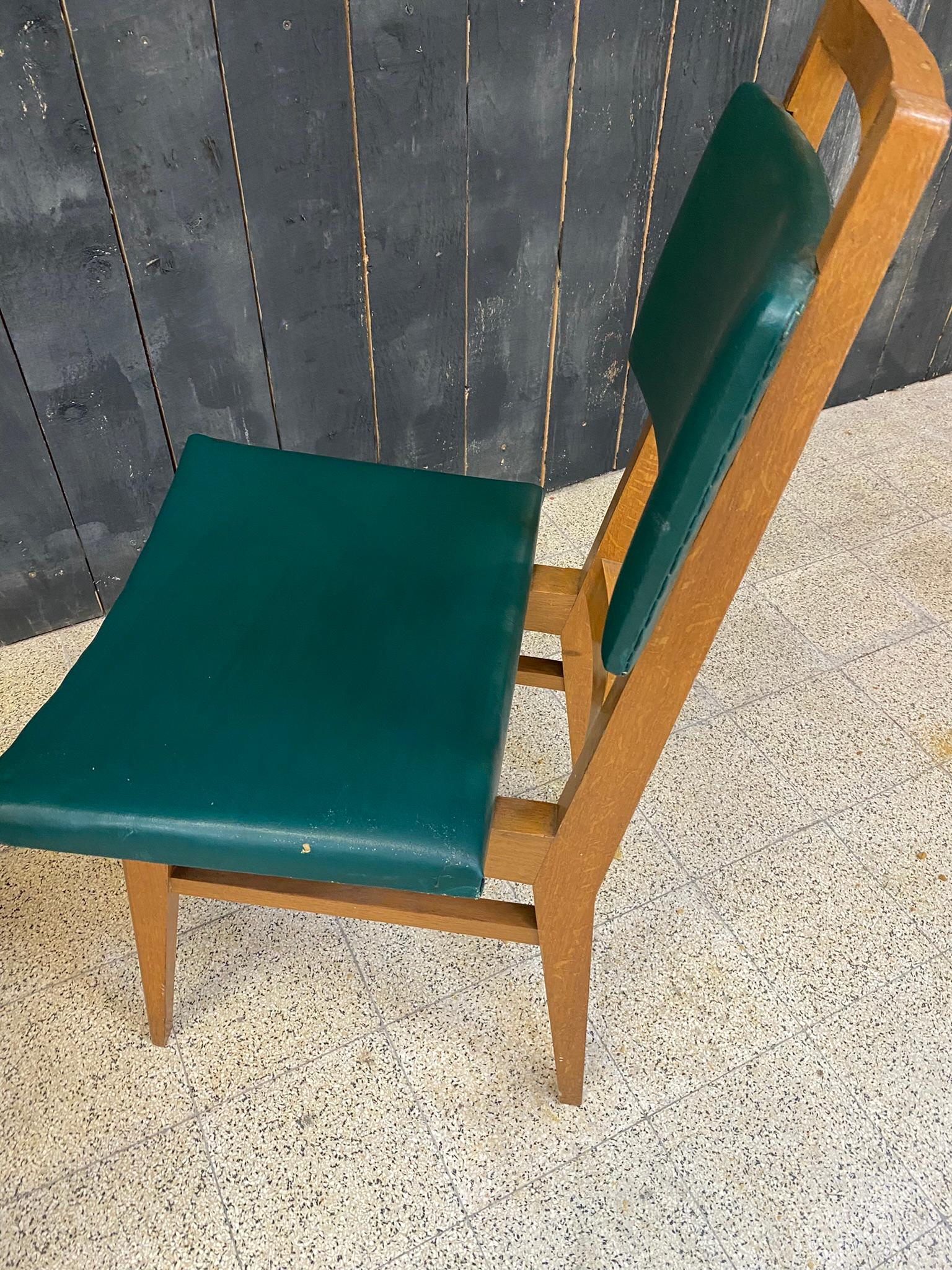 Suite de 6 chaises en chêne de style « Reconstruction », France, vers 1950/1960 en vente 6