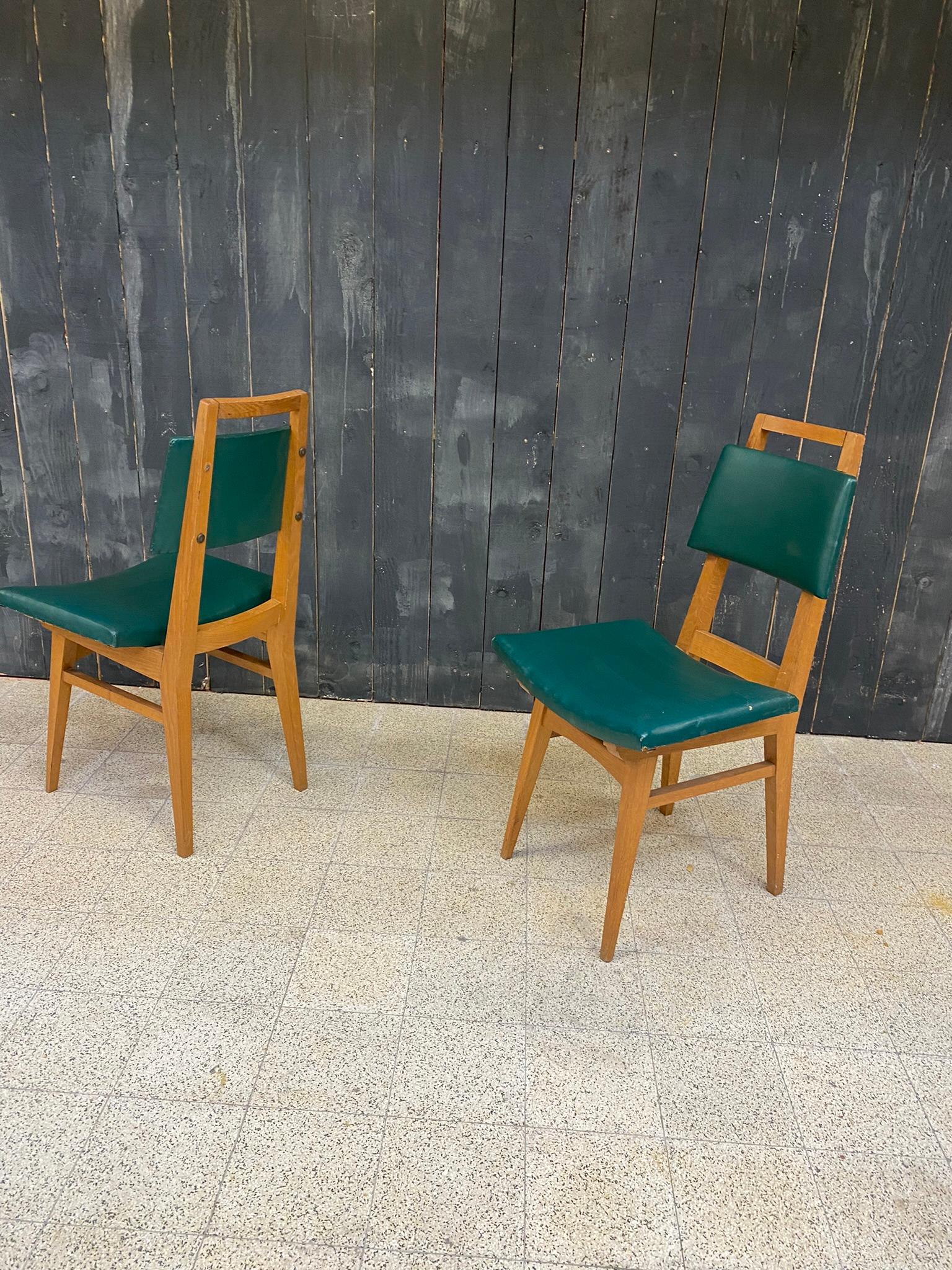 Suite de 6 chaises en chêne de style « Reconstruction », France, vers 1950/1960 en vente 1