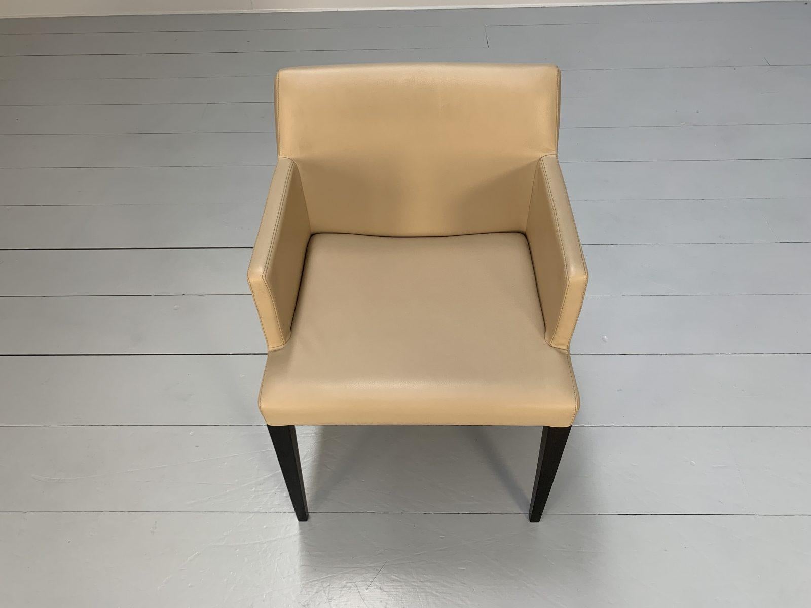 Suite of 6 Poltrona Frau “Liz B” Dining Chairs – In Brown “Pelle Frau” Leather 6