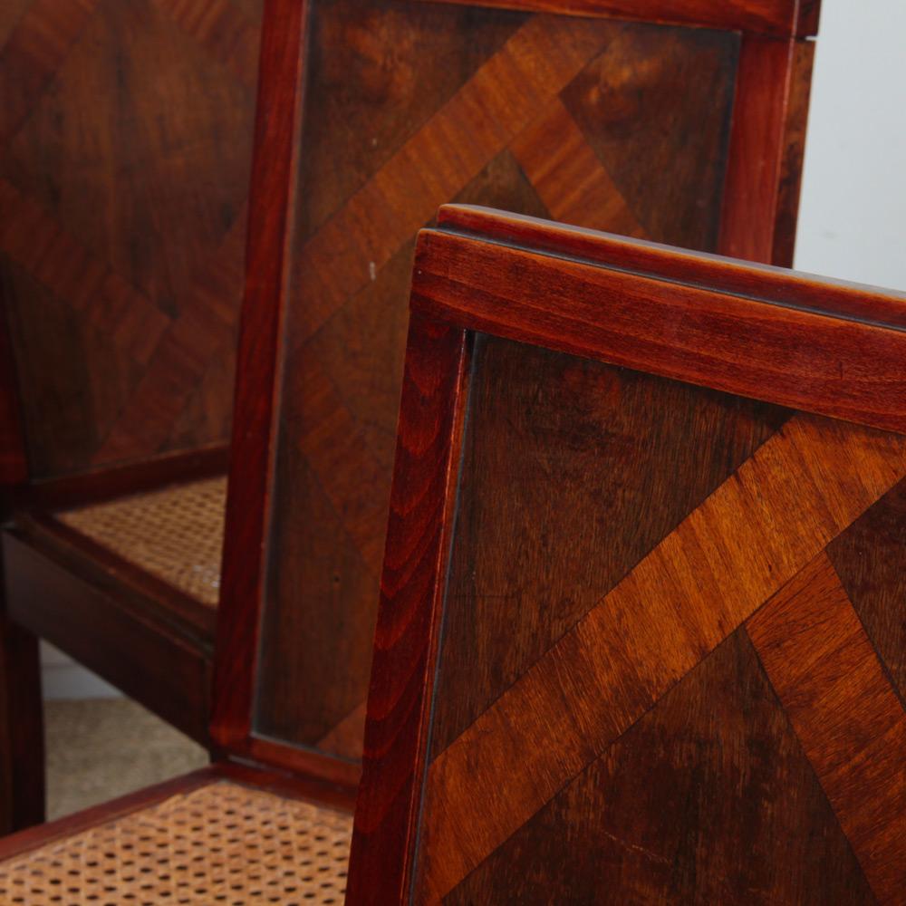 Conjunto de 6 sillas de madera de los años 30-40 Francés en venta