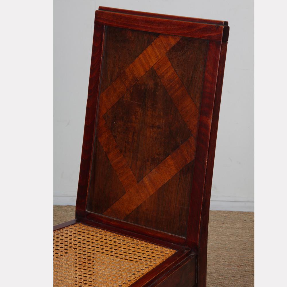 Conjunto de 6 sillas de madera de los años 30-40 Caña en venta