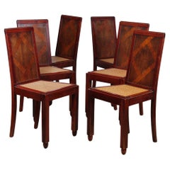 Suite of 6 wooden chairs from the 1930s-40s