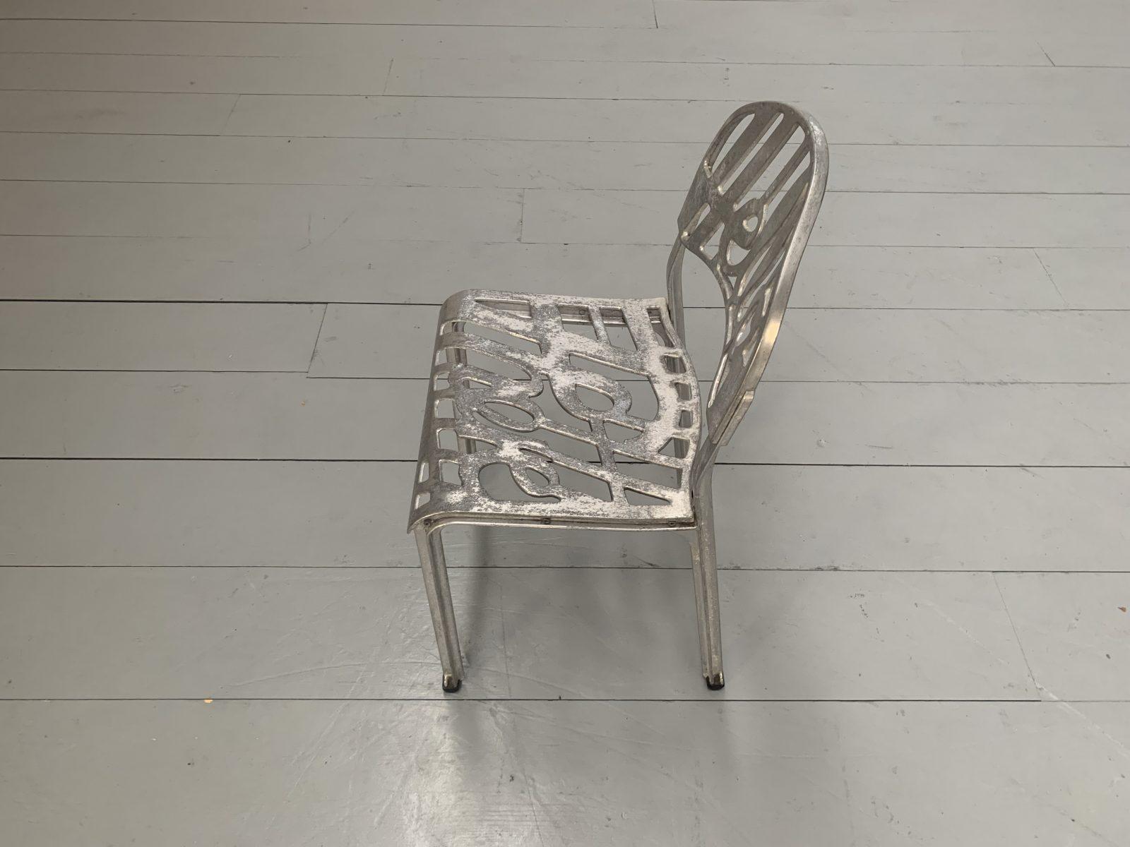 Suite of 8 Artifort “Hello There” Dining Outdoor Chairs in Aluminium For Sale 8