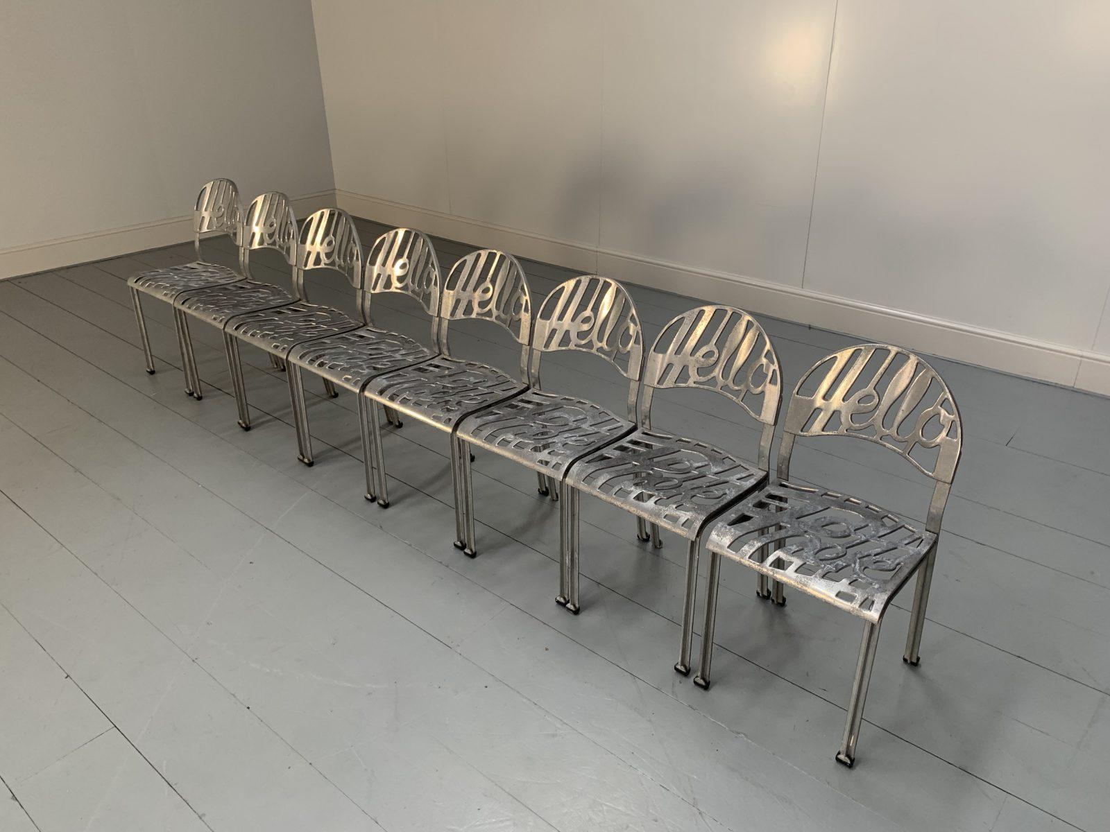 8 Artifort Hello There Esszimmerstühle für den Außenbereich aus Aluminium im Zustand „Gut“ im Angebot in Barrowford, GB