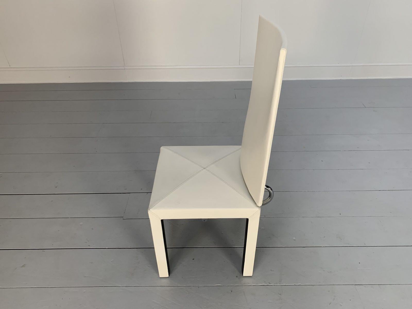 Ensemble de 8 chaises de salle à manger B&B Italia Arcadia en cuir Gamma blanc en vente 10