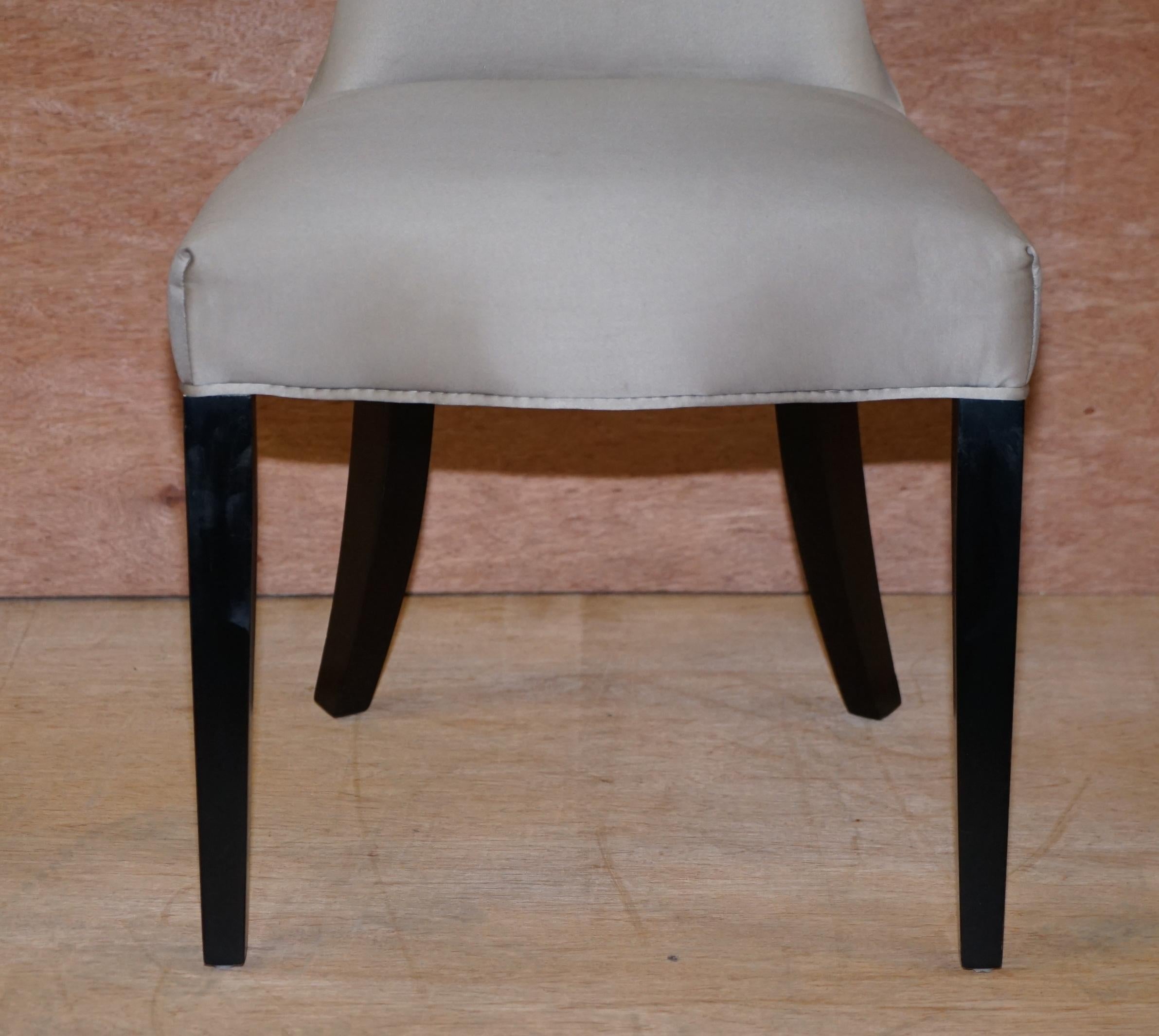 English Suite of 8 Curved Back Coach House Chairs Ltd Dining Chairs Chesterfield Button