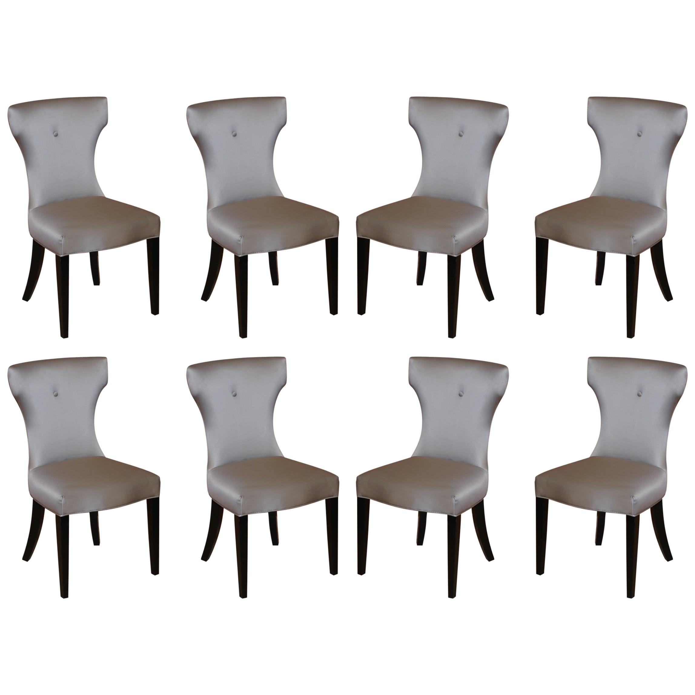 Suite of 8 Curved Back Coach House Chairs Ltd Dining Chairs Chesterfield Button