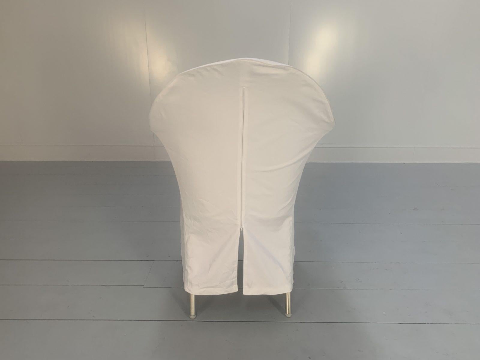 Suite of 8 Driade “Lord Yo” Outdoor Dining Chairs with White Cotton Covers For Sale 6