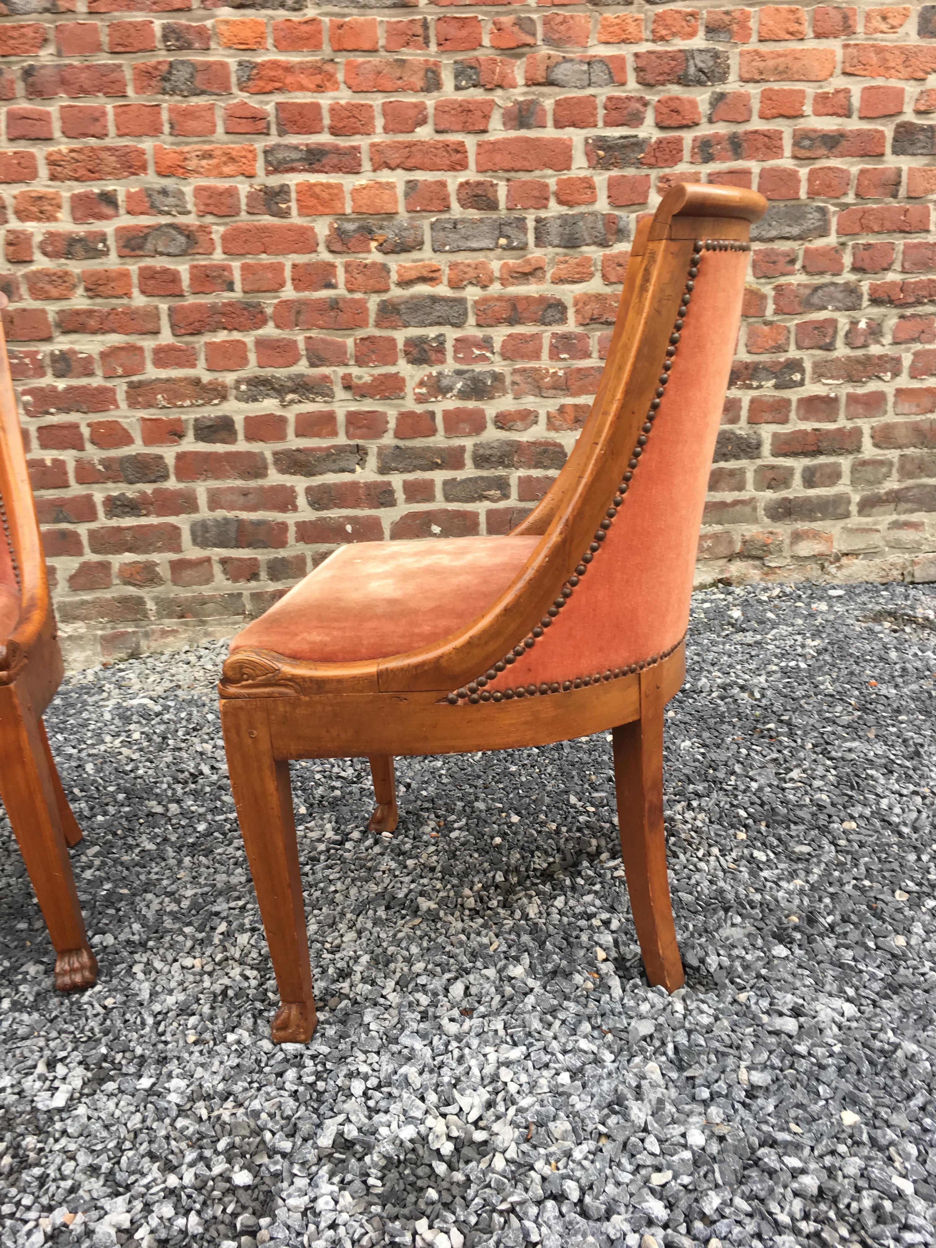 20th Century Suite of 8 Empire Style Chairs in Solid Cherrywood For Sale
