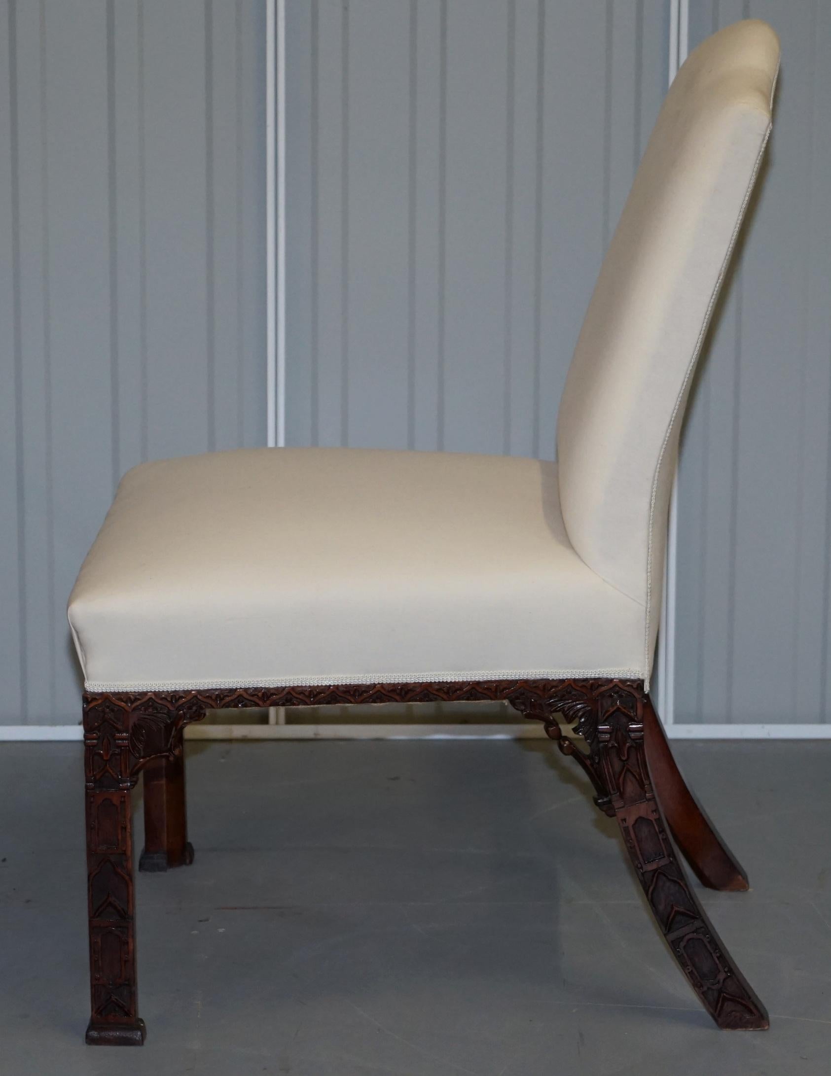 Suite of 8 Handmade Important Chippendale Ornately Carved Gainsborough Chairs 11