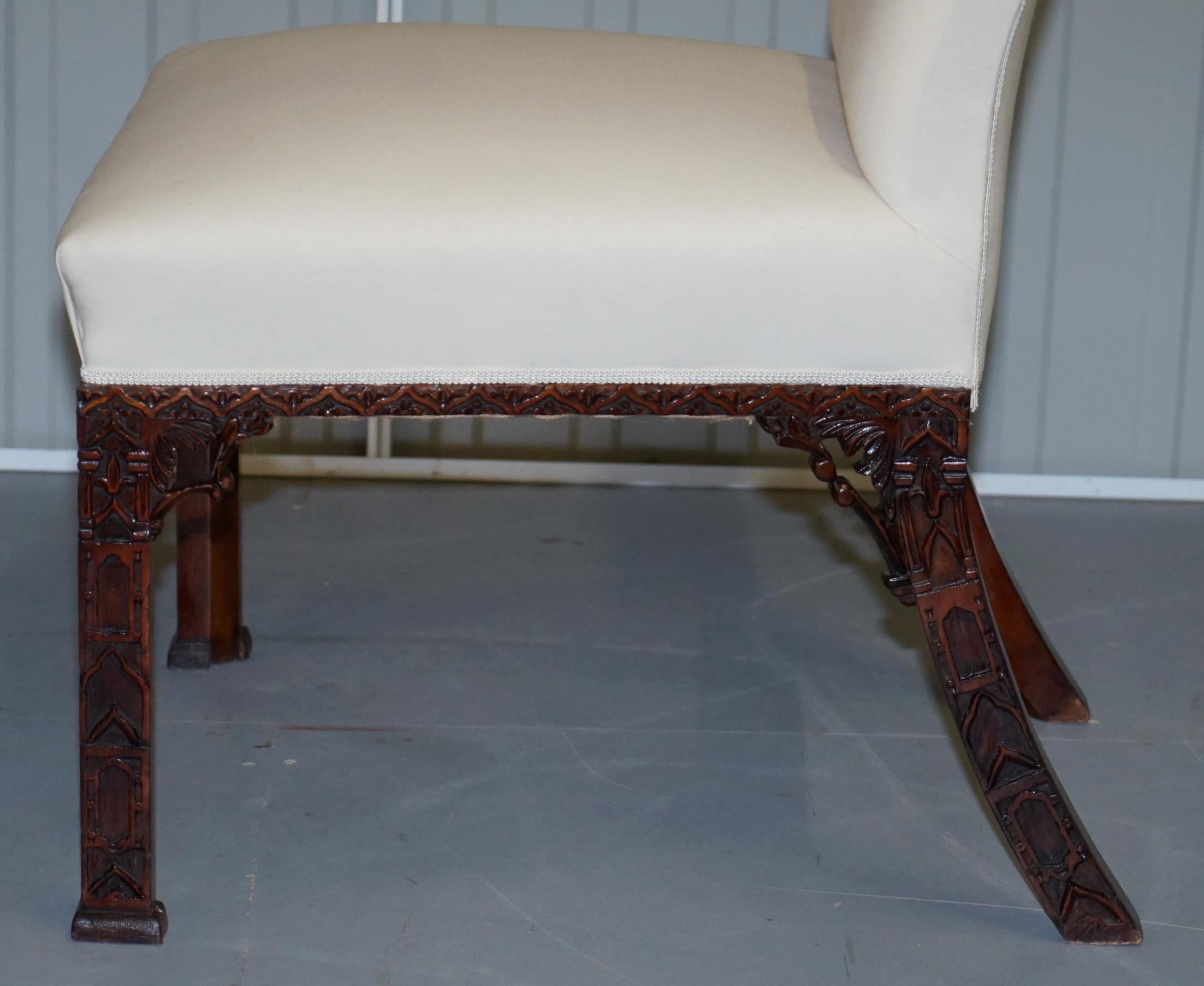 Suite of 8 Handmade Important Chippendale Ornately Carved Gainsborough Chairs 12
