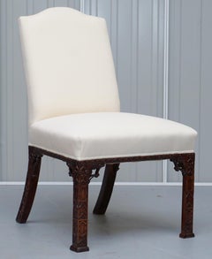 Suite of 8 Handmade Important Chippendale Ornately Carved Gainsborough Chairs