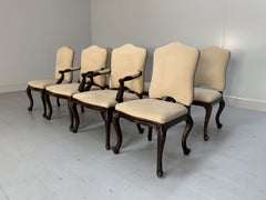 Suite of 8 Ralph Lauren “Noble Estate” Dining Chairs in Ivory Suede