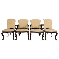 Used Suite of 8 Ralph Lauren “Noble Estate” Dining Chairs in Ivory Suede
