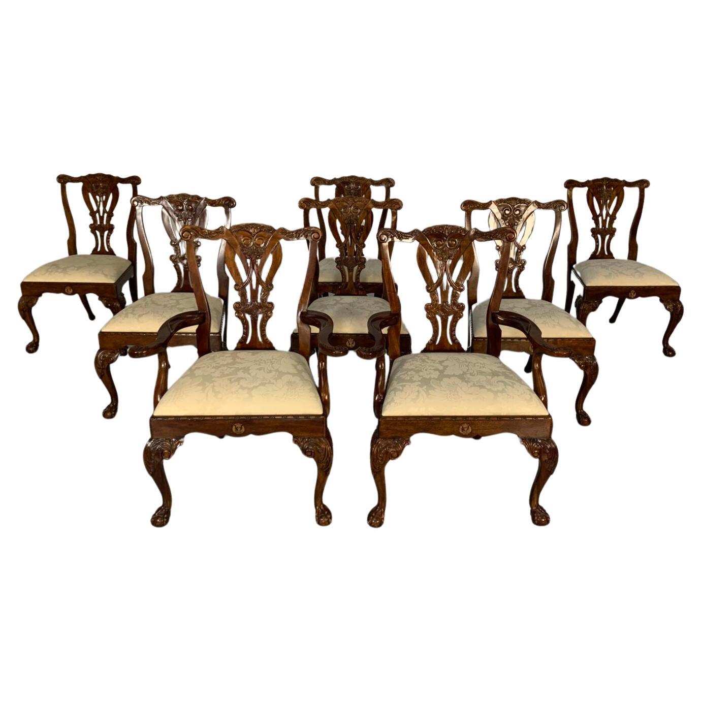 Suite of 8 Theodore Alexander "Rococo" Dining Chairs For Sale