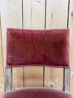 Suite of 8 Venetian Louis XV style chairs – lacquered trimmed wood – burgundy ve