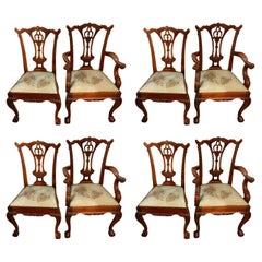 Suite of Eight George III Style Mahogany Dining Chairs in Chippendale Taste Suite of Eight George III Style Mahogany Dining Chairs in Chippendale Taste
