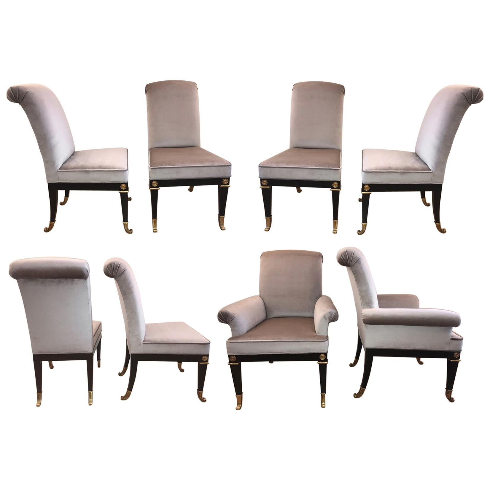Eight Neoclassical Style Dining Room Chairs by Mastercraft
