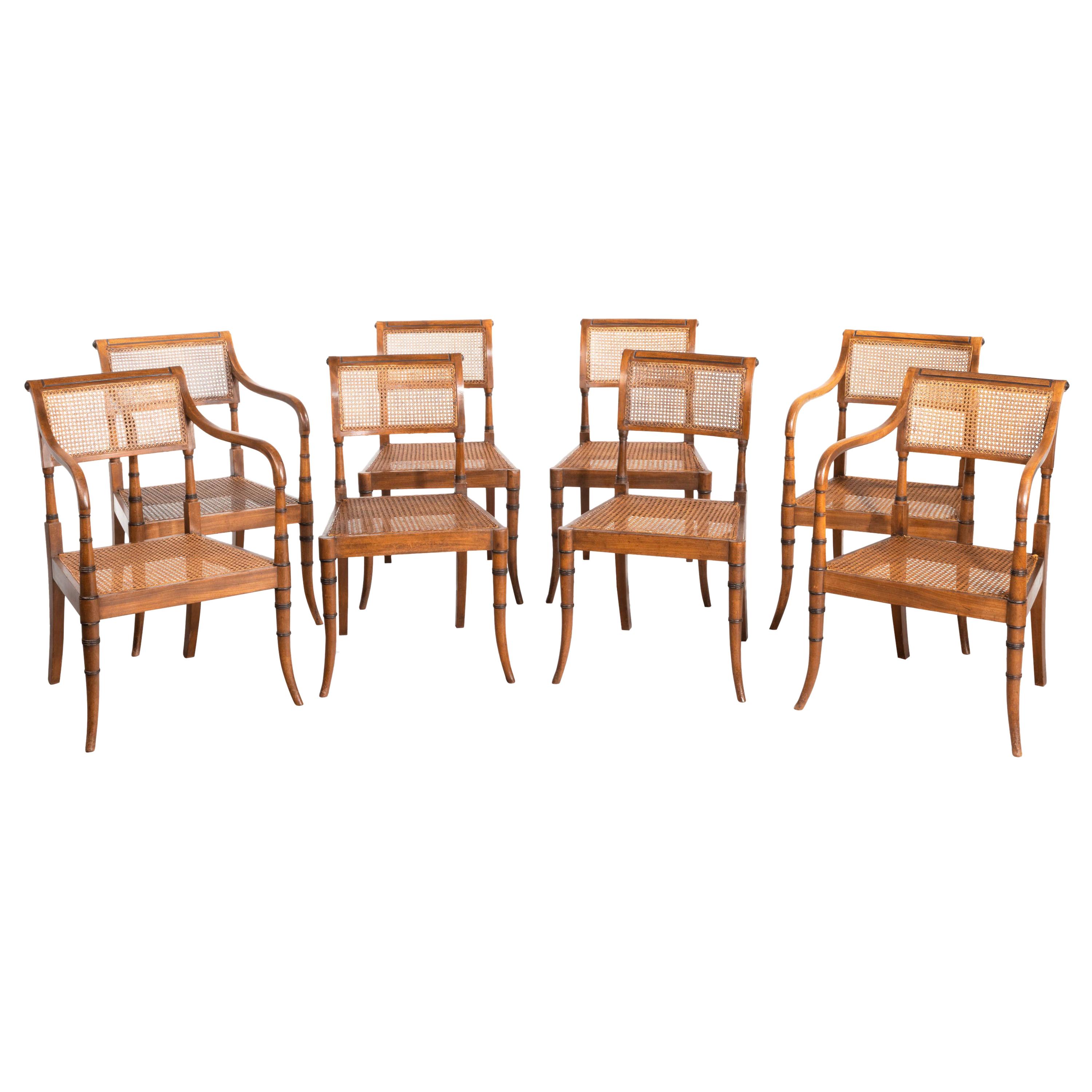 Suite of Eight Regency Period Mahogany Chairs