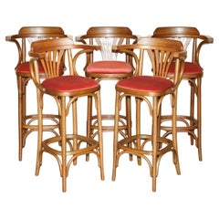 SUiTE DE STOOLS DE BAR EN THONET BENTWOOD POUR COCKTAIL DE KITCHENS À HOME BARS ETC