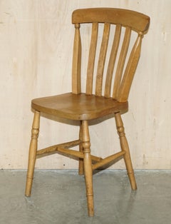 SUITE OF SIX HAND CARVED ENGLISH OAK WINSOR STYLE COUNTRY HOUSE DINING CHAIRs