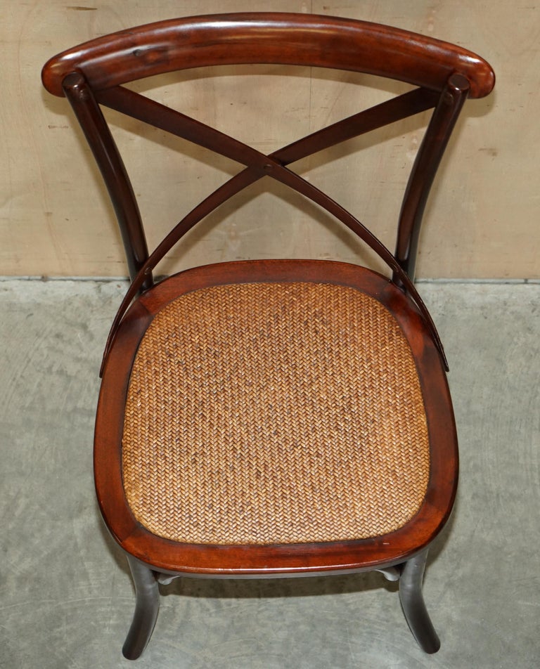 Suite of Five Oka Bentwood Dining Chairs Lovely Rattan Woven Seats at