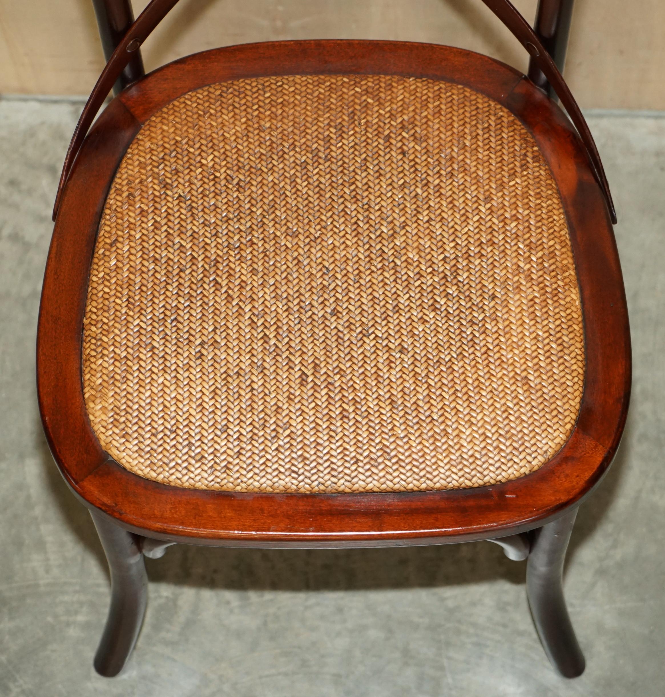 Suite of Five Oka Bentwood Dining Chairs Lovely Rattan Woven Seats 6