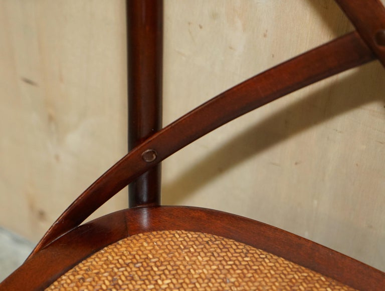 Suite of Five Oka Bentwood Dining Chairs Lovely Rattan Woven Seats at