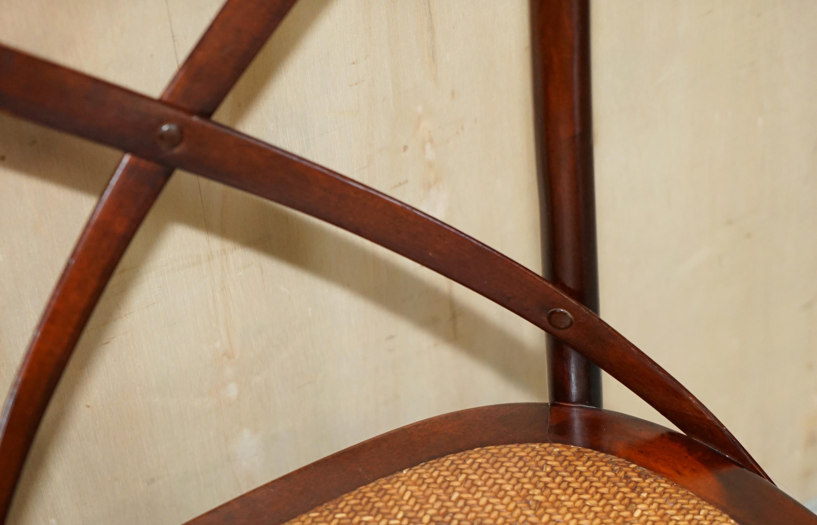 Suite of Five Oka Bentwood Dining Chairs Lovely Rattan Woven Seats 7