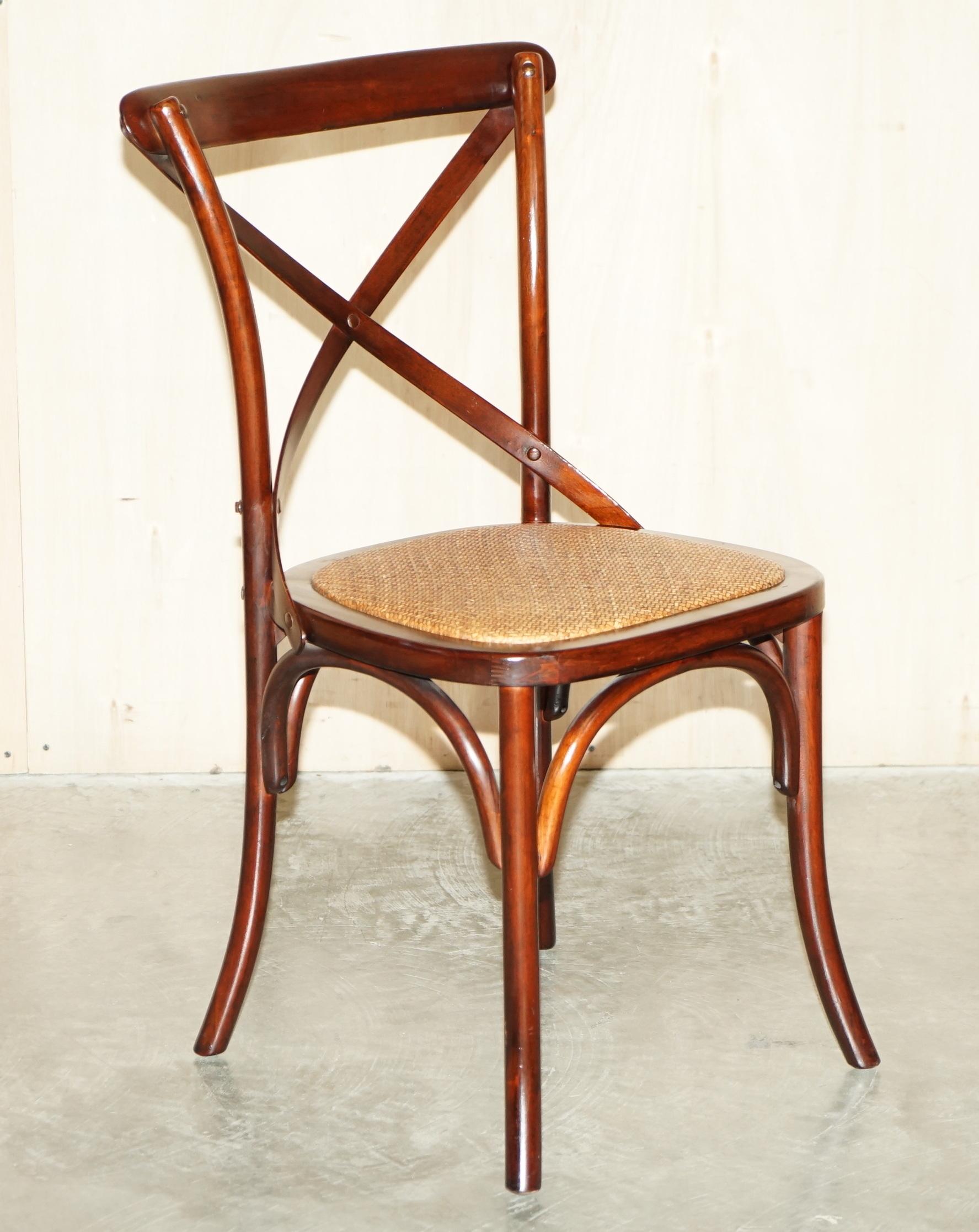 We are delighted to offer for sale this lovely suite of five Oka bentwood dining chairs with woven seat pads

A very good looking well made and decorative suite of chairs, they are made by Oka and are based on the original Thonet bentwood bistro
