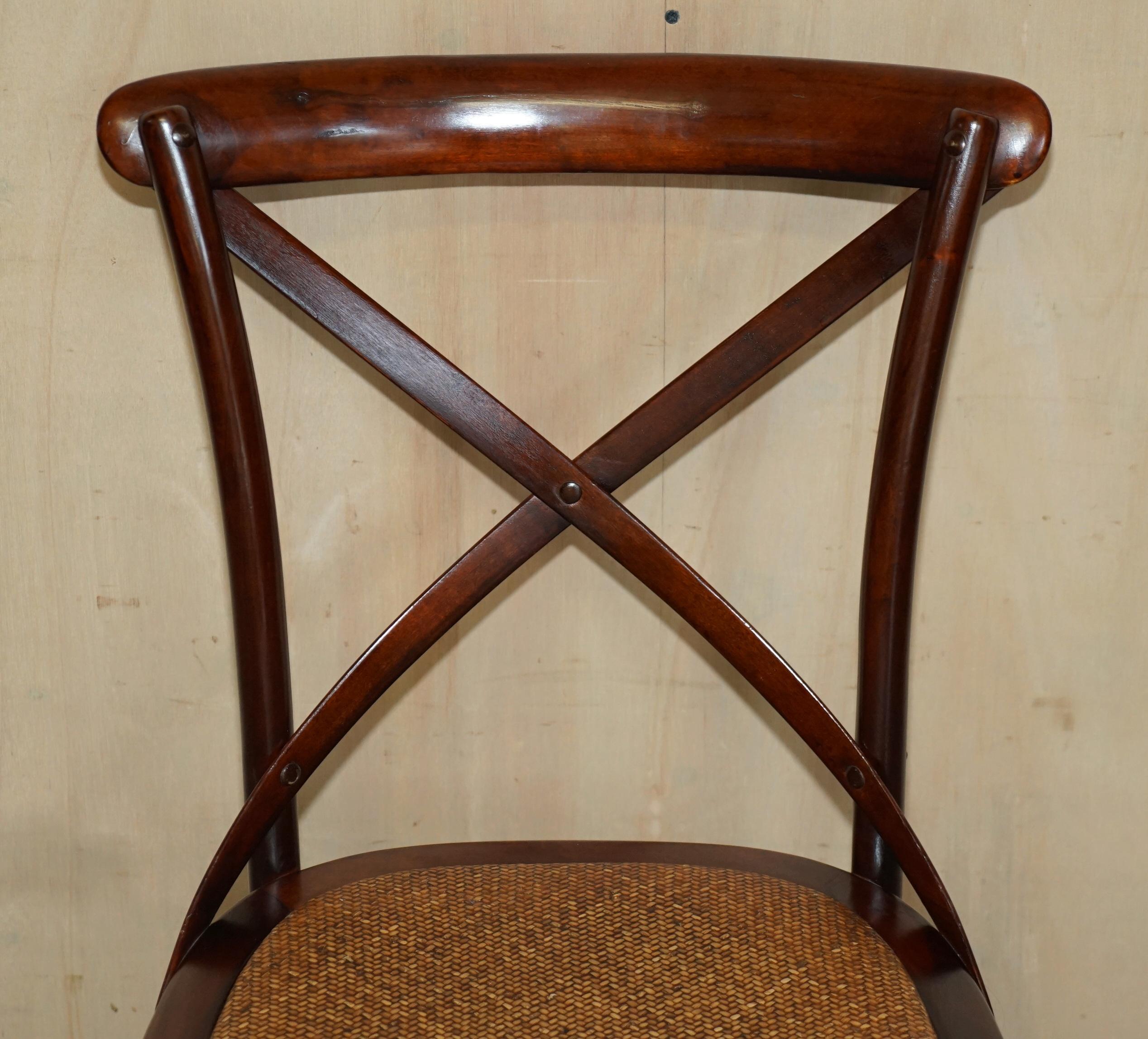 Mid-Century Modern Suite of Five Oka Bentwood Dining Chairs Lovely Rattan Woven Seats