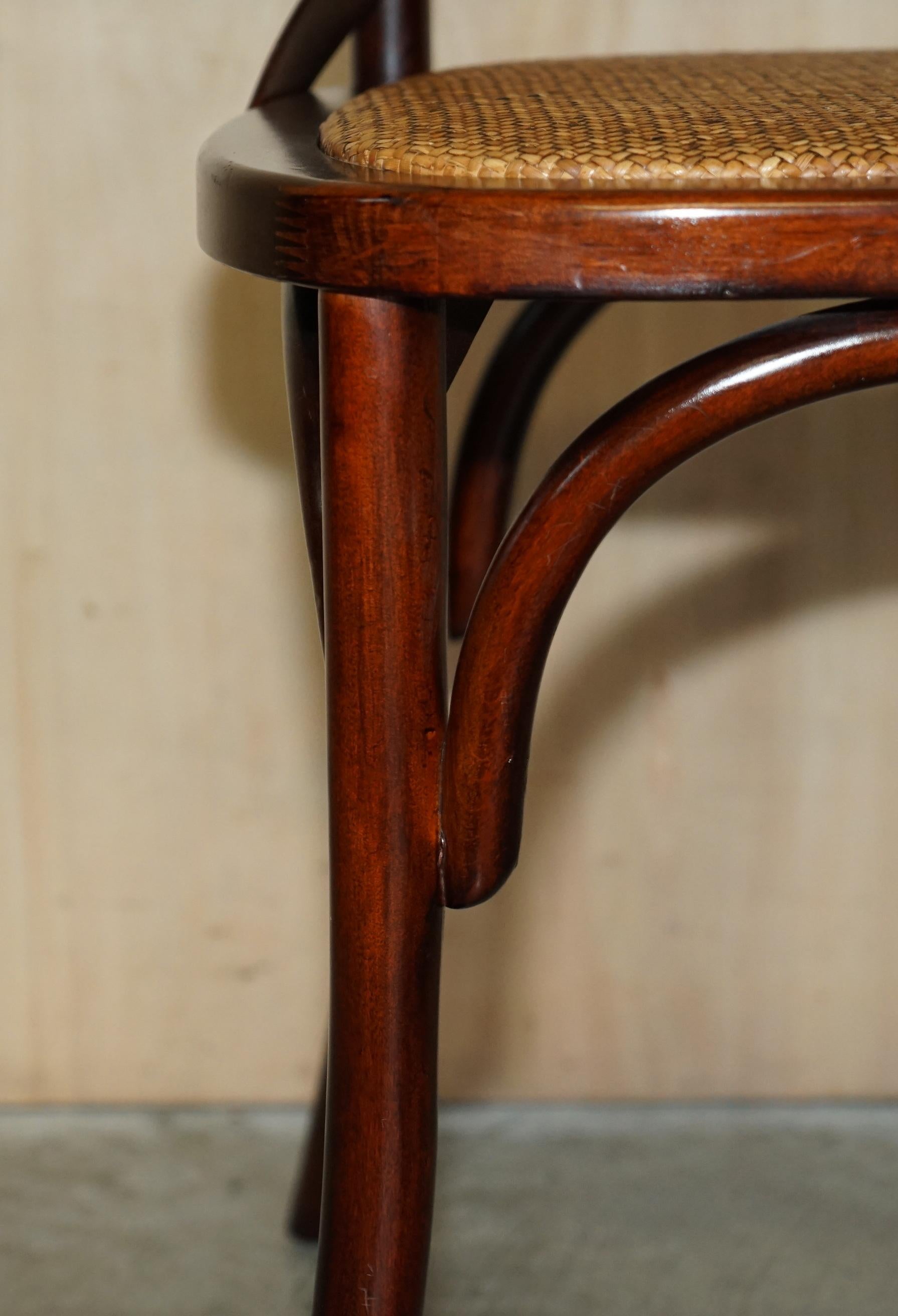 Suite of Five Oka Bentwood Dining Chairs Lovely Rattan Woven Seats 1