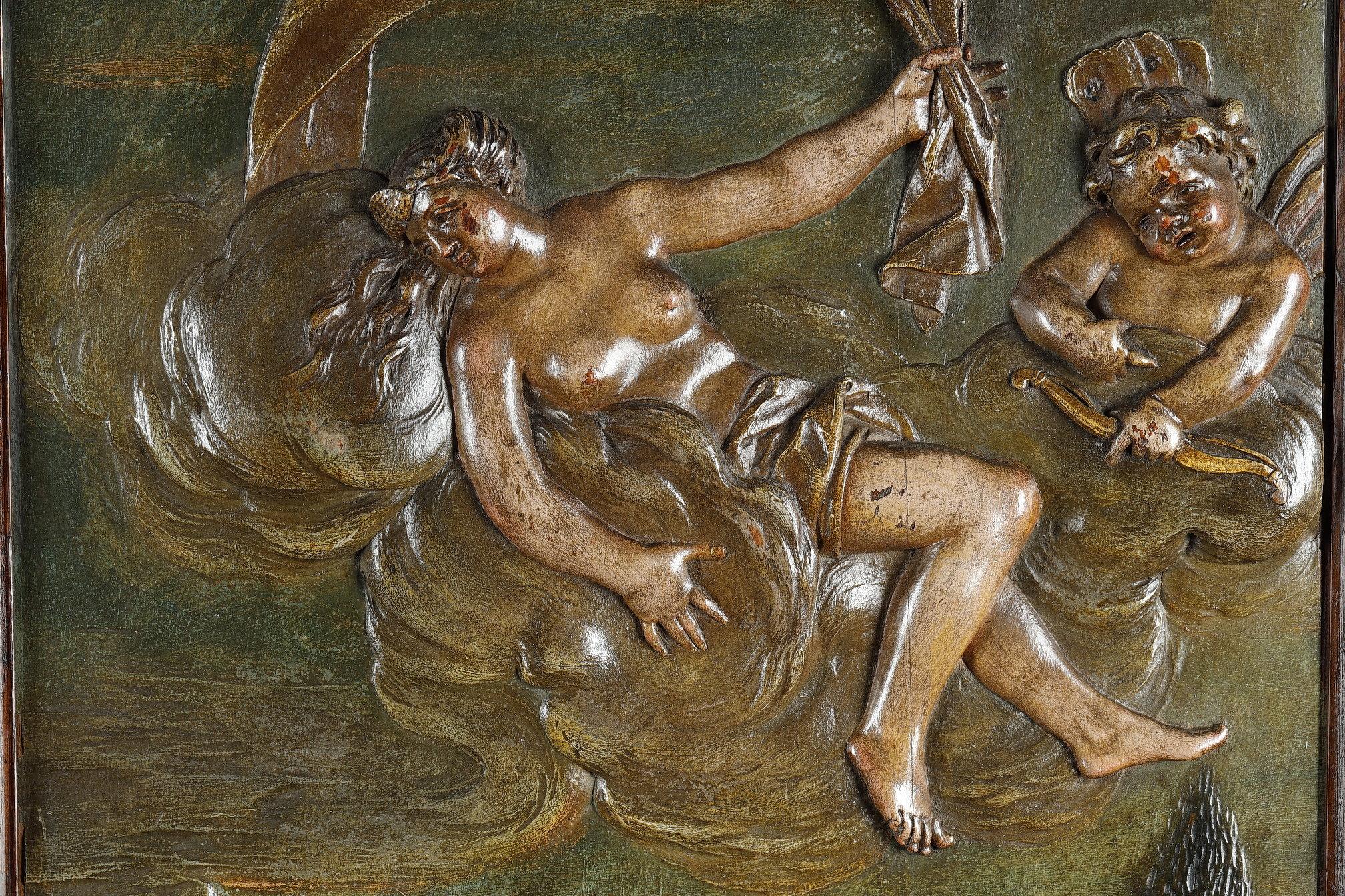 Suite of four carved basswood panels from the 18th century 5