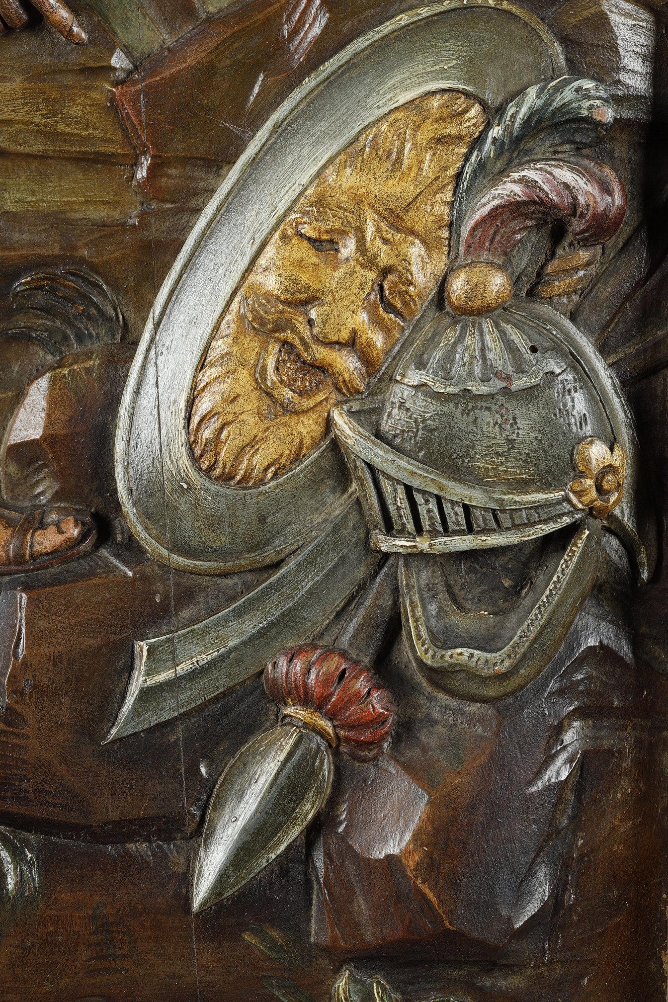 Suite of four carved basswood panels from the 18th century 7