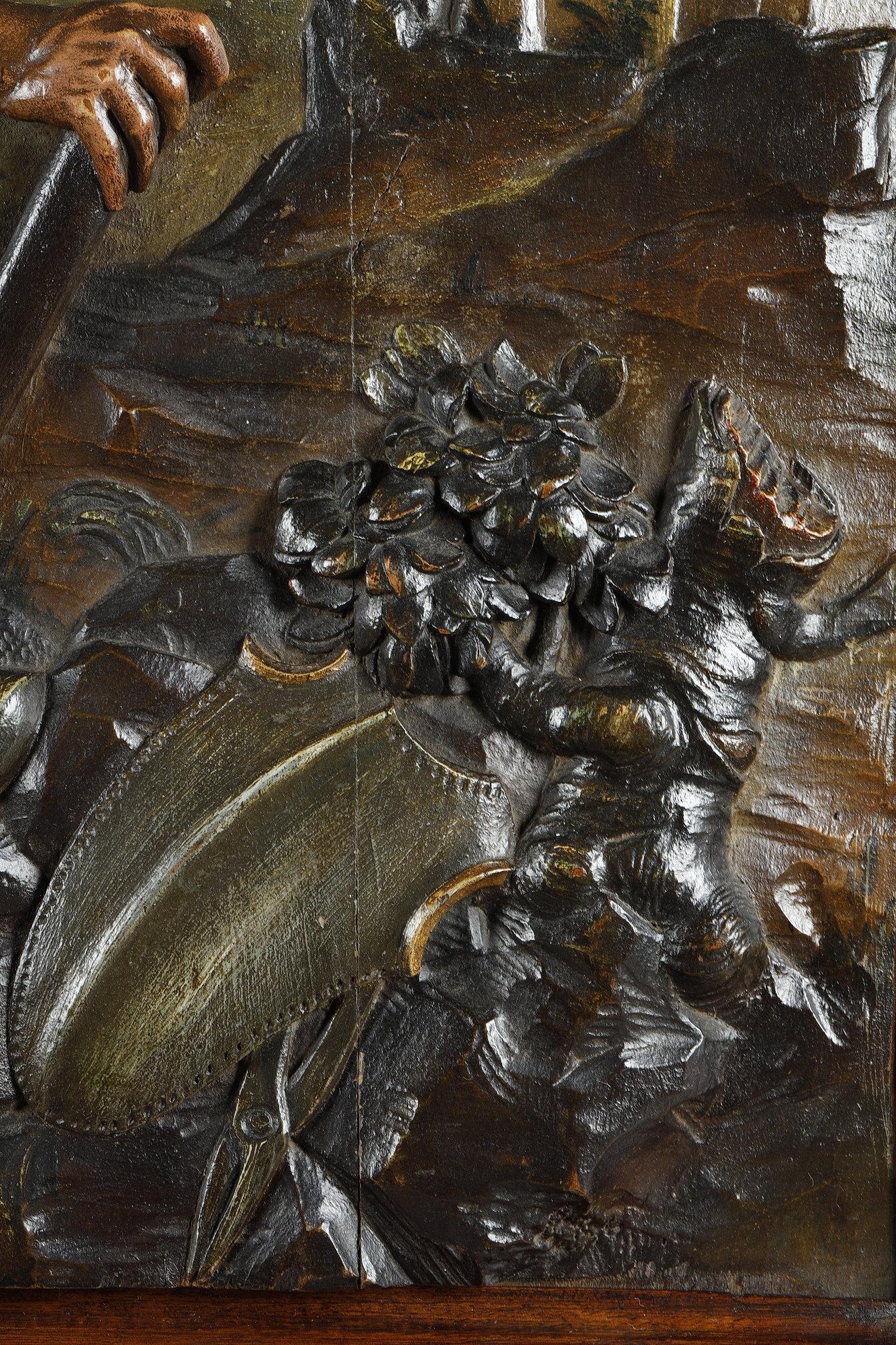 Suite of four carved basswood panels from the 18th century 10