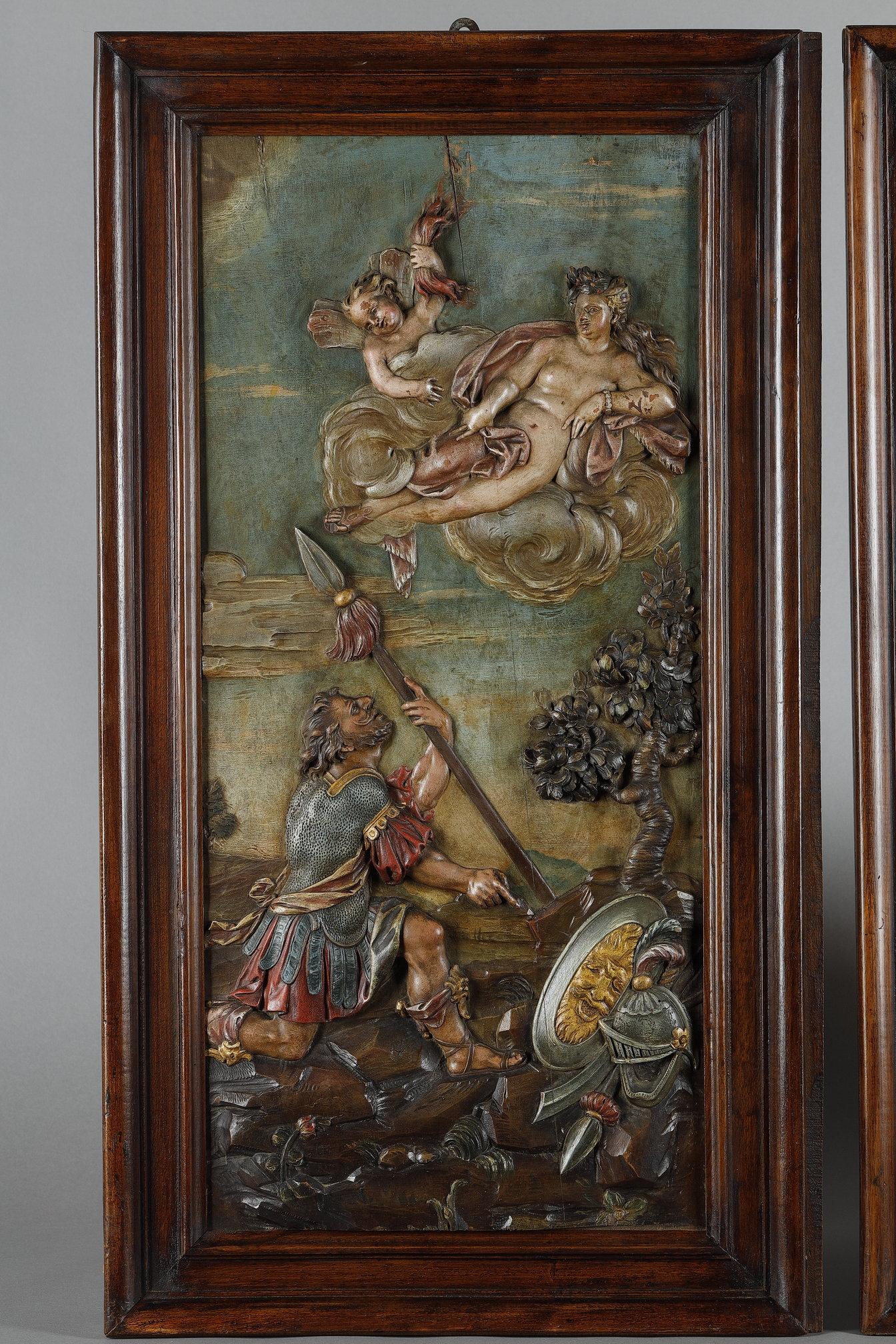 Suite of four carved basswood panels from the 18th century In Good Condition In Paris, FR