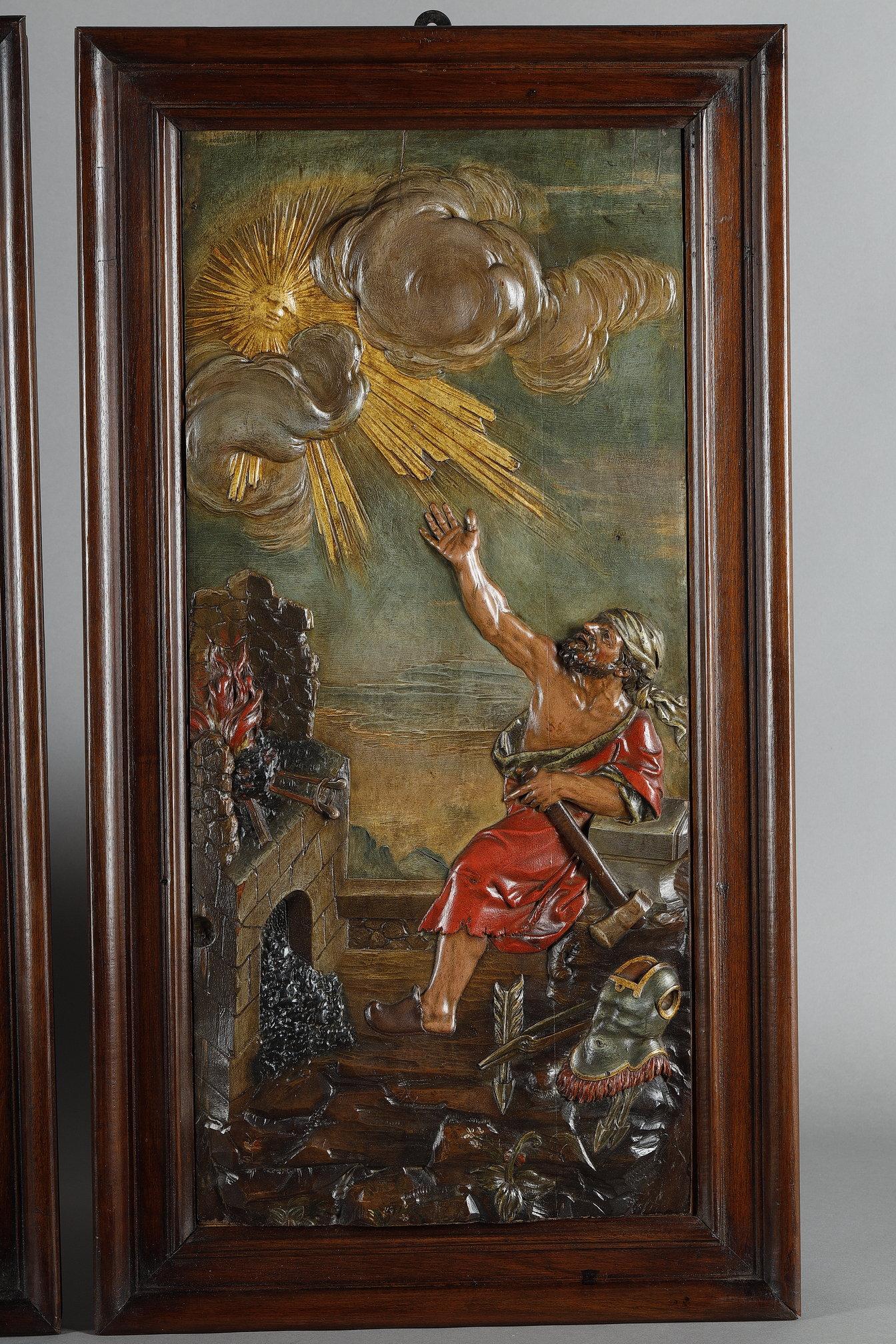 Suite of four carved basswood panels from the 18th century 1
