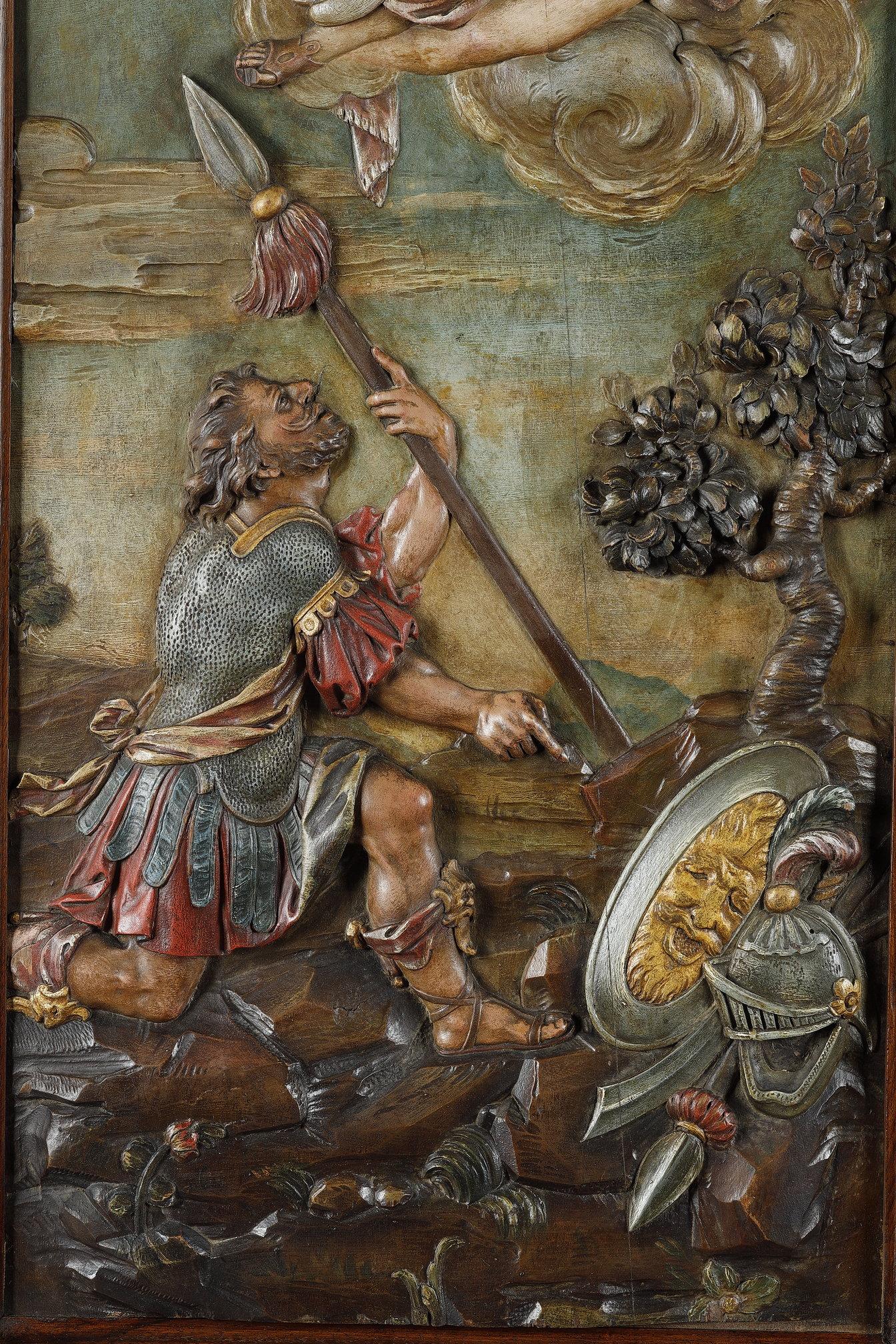 Suite of four carved basswood panels from the 18th century 2