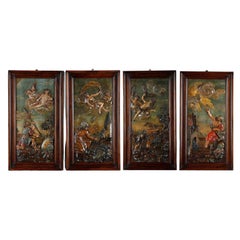 Used Suite of four carved basswood panels from the 18th century