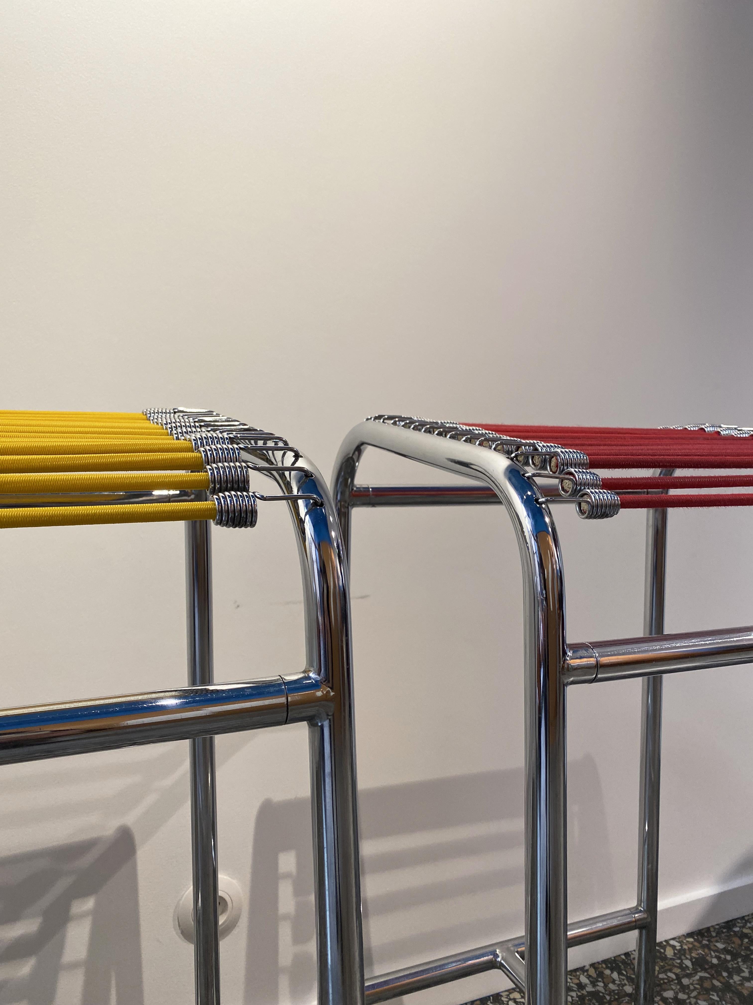 Mid-Century Modern Four René Herbst Sandows stools for Herbst studio, France 1927