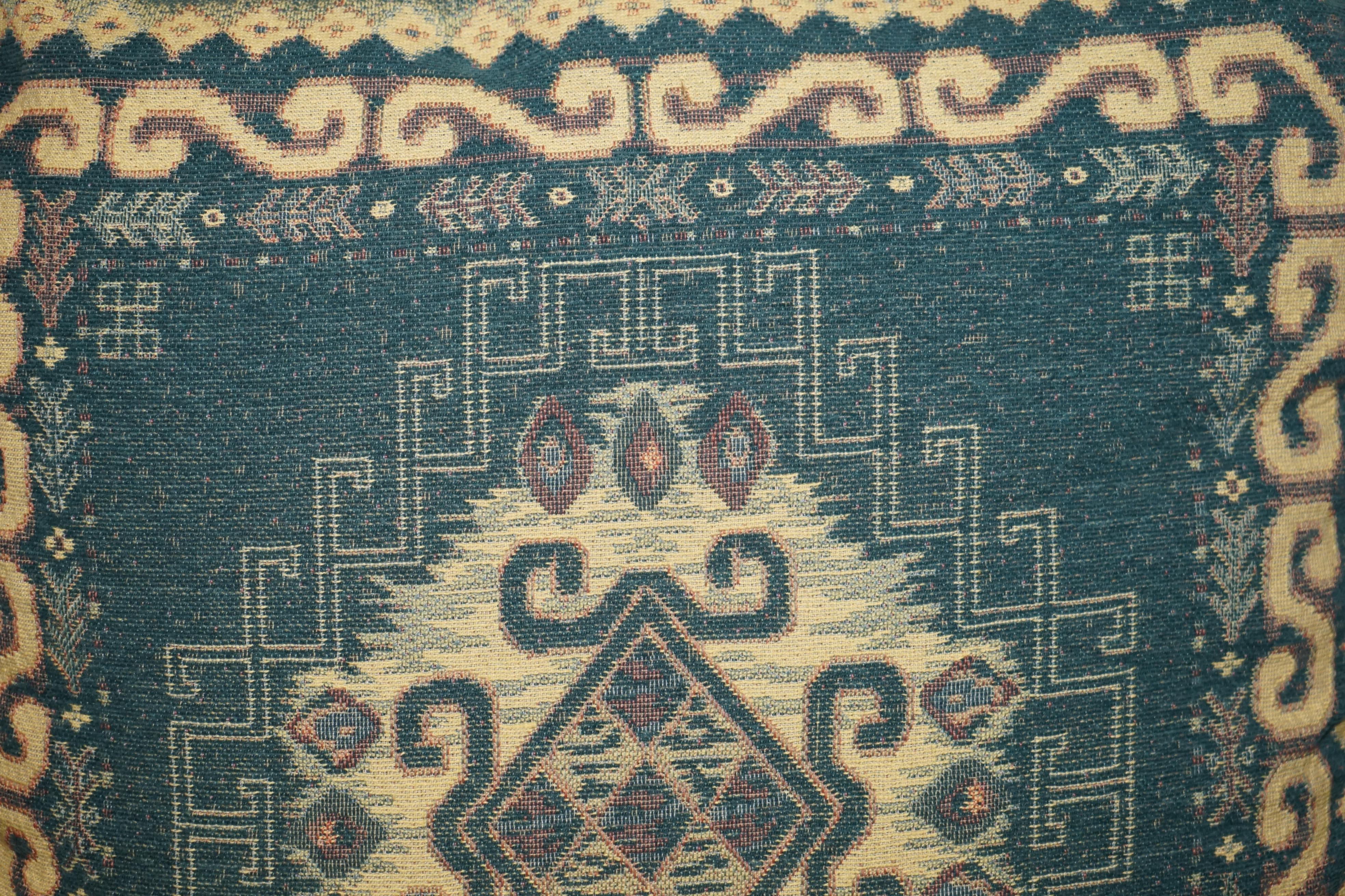 Hand-Crafted SUITE OF FOUR LARGE 52CM EMBROIDERED TAPESTRY SOFA & ARMCHAiRS CUSHIONS PILLOWS