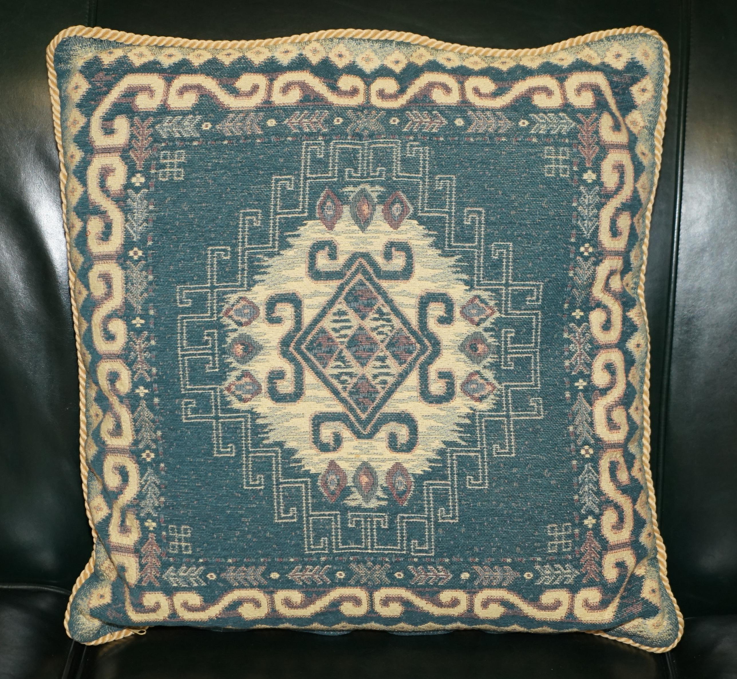 SUITE OF FOUR LARGE 52CM EMBROIDERED TAPESTRY SOFA & ARMCHAiRS CUSHIONS PILLOWS 1