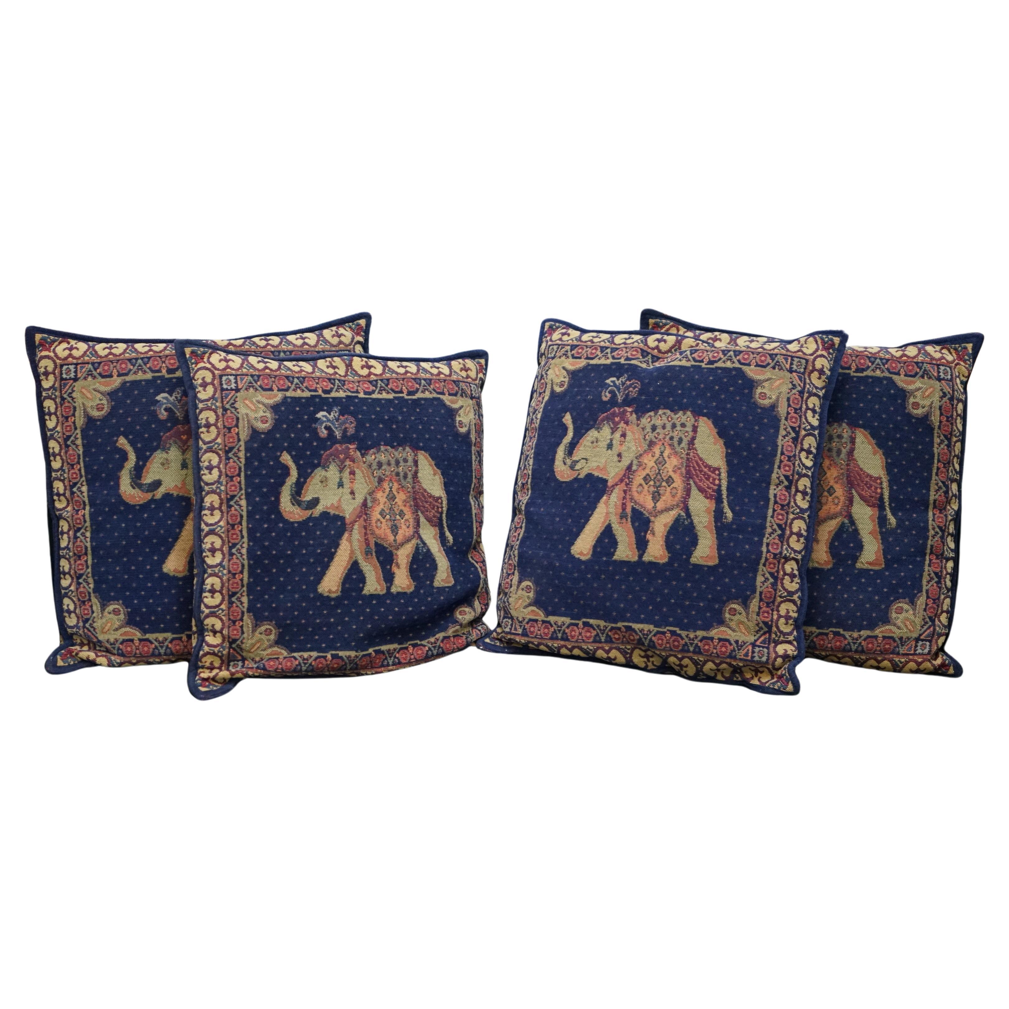 SUITE DI QUATTRO GRANDI ELEFANTI EMBROIDERATI DA 59 cm DIVANO E POLTRONE CUSCINI PILLOWs