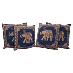 SUITE DI QUATTRO GRANDI ELEFANTI EMBROIDERATI DA 59 cm DIVANO E POLTRONE CUSCINI PILLOWs