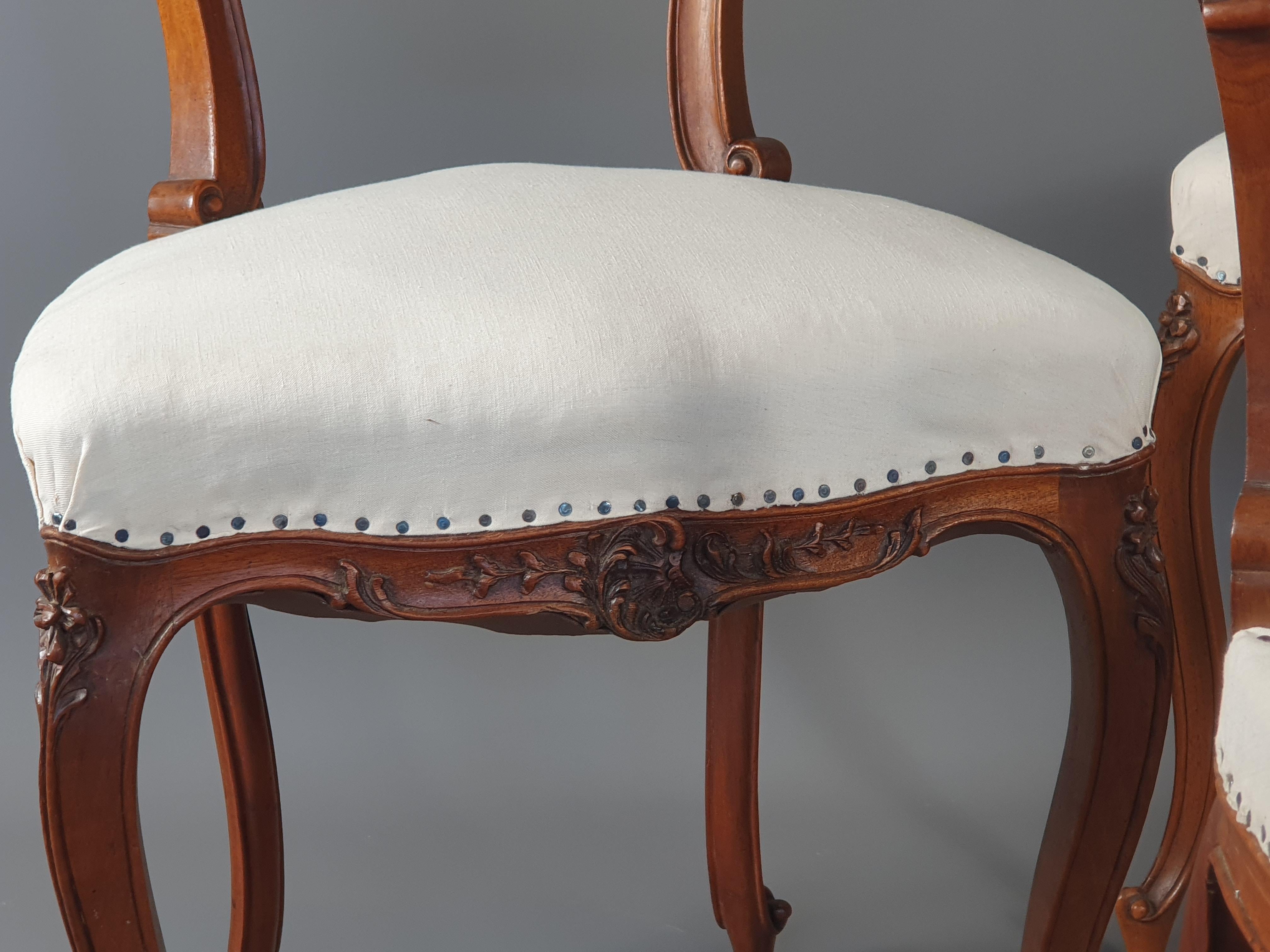 Suite of Four Louis XV Rocaille Chairs 4