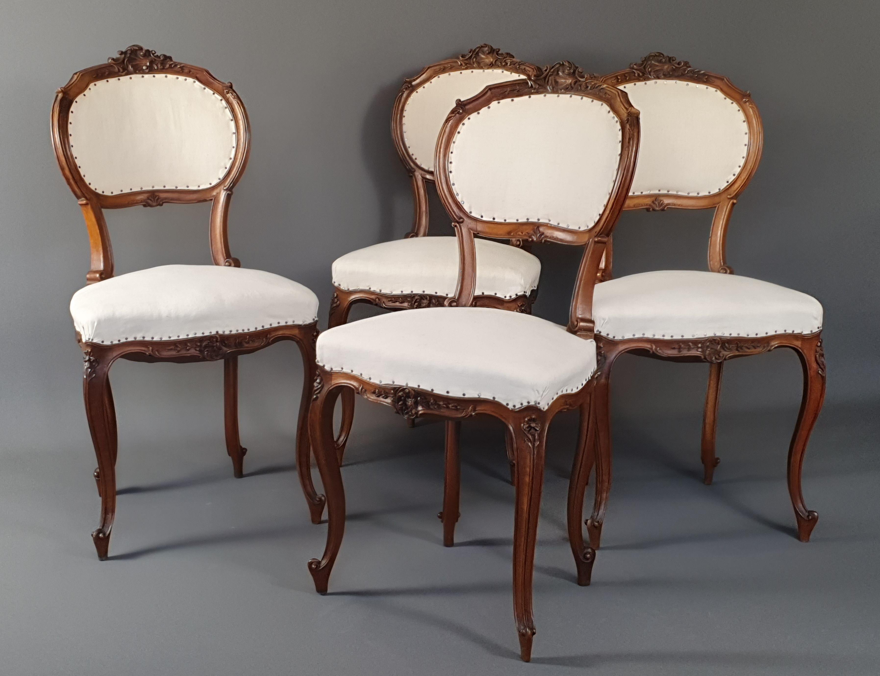 Suite of Four Louis XV Rocaille Chairs 7