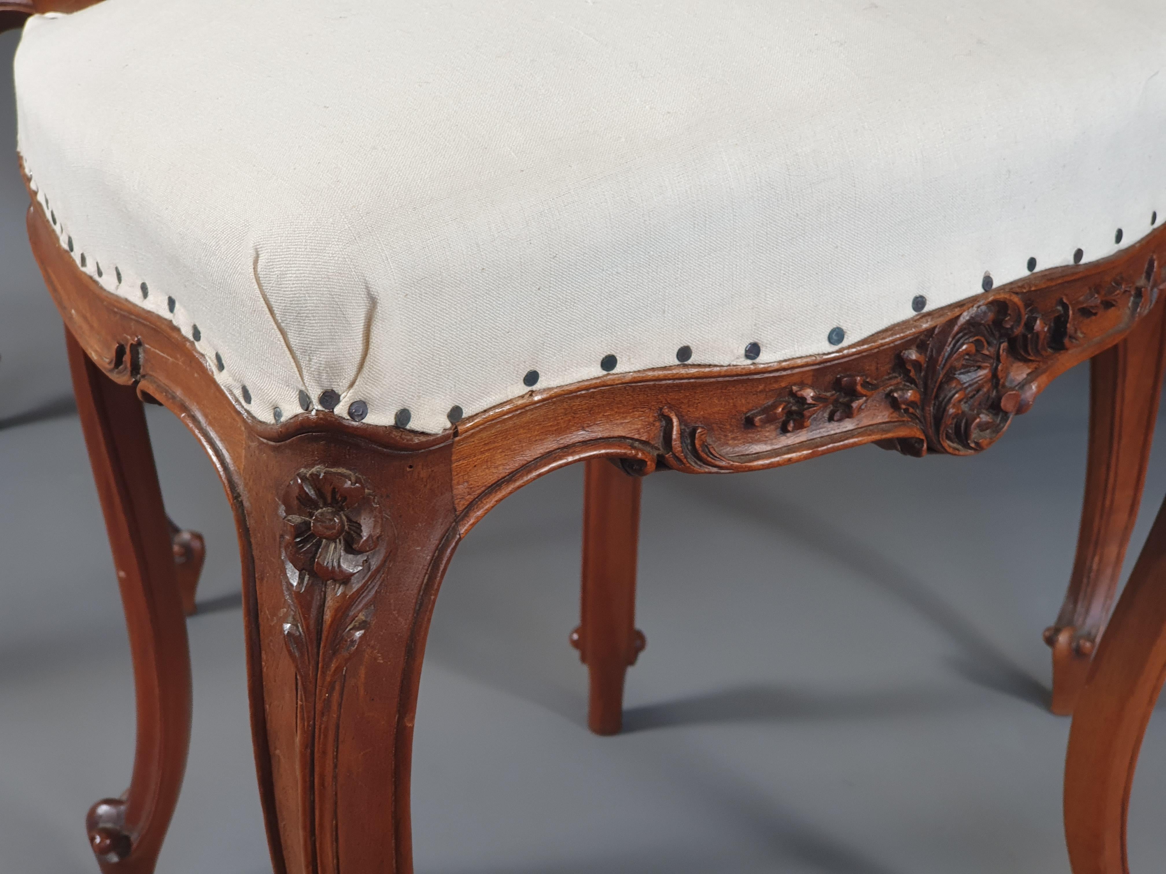 Suite of Four Louis XV Rocaille Chairs 3